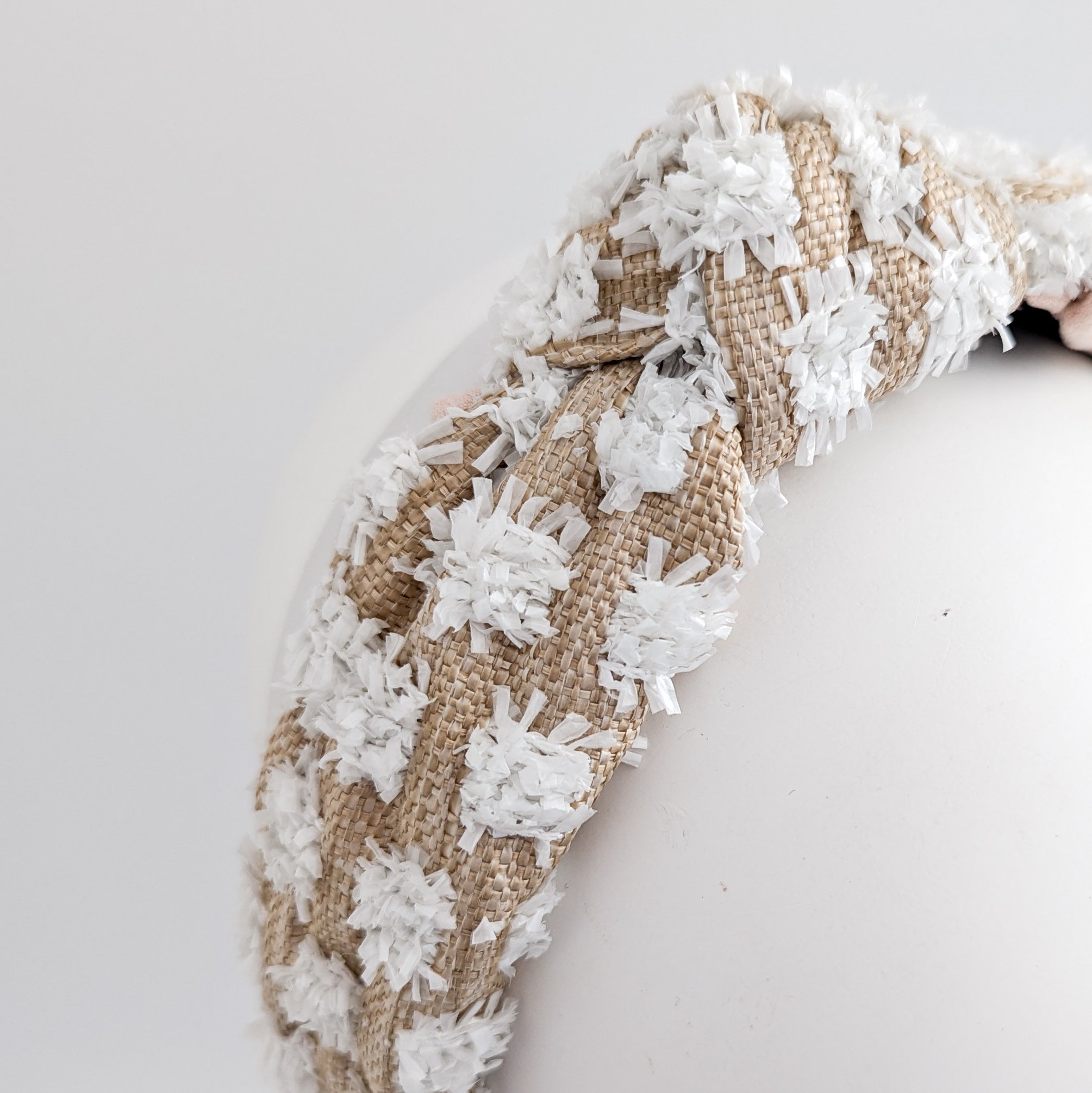 Raffia straw knot headband fascinator