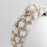 Raffia straw knot headband fascinator