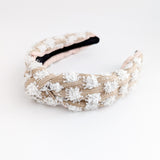 Raffia straw knot headband fascinator