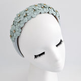Aquamarine blue crystal flower headband fascinator