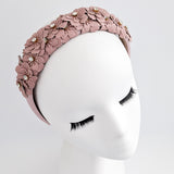 Dusty rose pink crystal flower headband fascinator