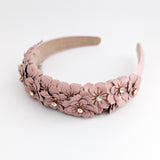 Dusty rose pink crystal flower headband fascinator