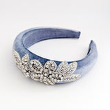 Dusty purple crystal padded velvet headband fascinator