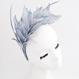 Dusty light purple ombre feather satin headband fascinator
