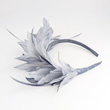 Dusty light purple ombre feather satin headband fascinator