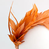 Burnt orange feather satin headband fascinator