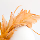 Tangerine orange ombre feather satin headband fascinator