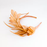 Tangerine orange ombre feather satin headband fascinator