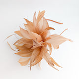 Light orange ombre feather fascinator hat
