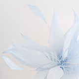 Light baby blue feather fascinator hat