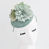 Sage green ombre flower fascinator hat