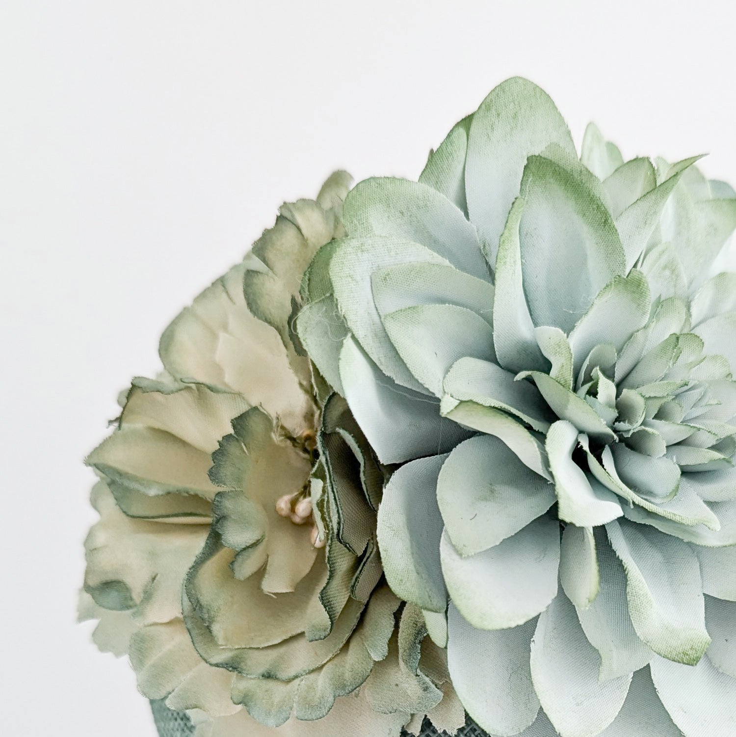 Sage green ombre flower fascinator hat