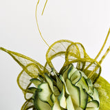 Olive green flower fascinator hat