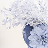 Light dusty purple flower feather fascinator hat