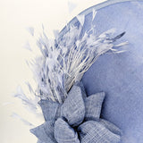 Dusty violet purple large feather disc fascinator hat