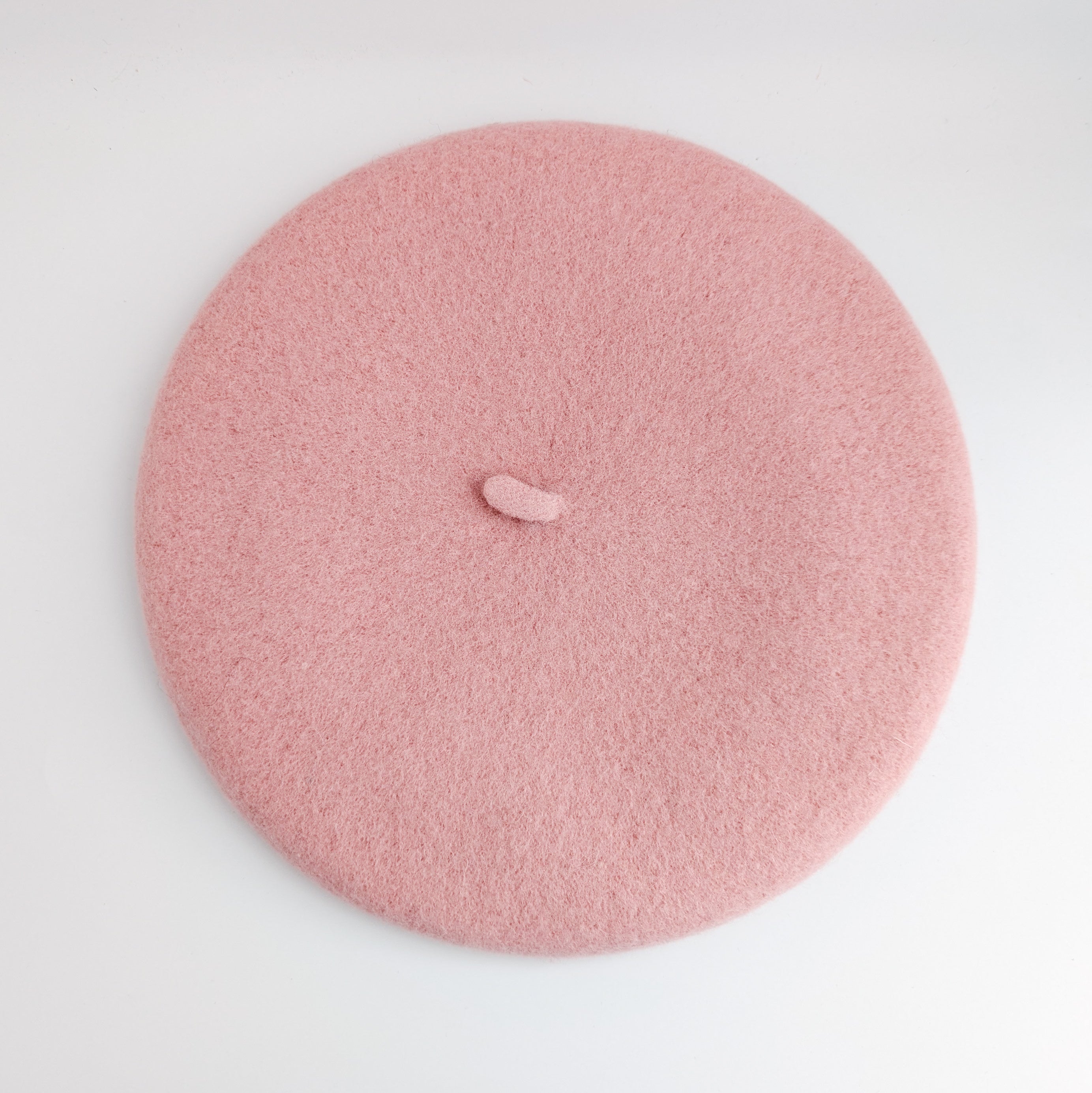 Light pink crystal wool felt french beret hat