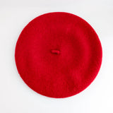 Scarlet red crystal wool felt french beret hat House of Hats