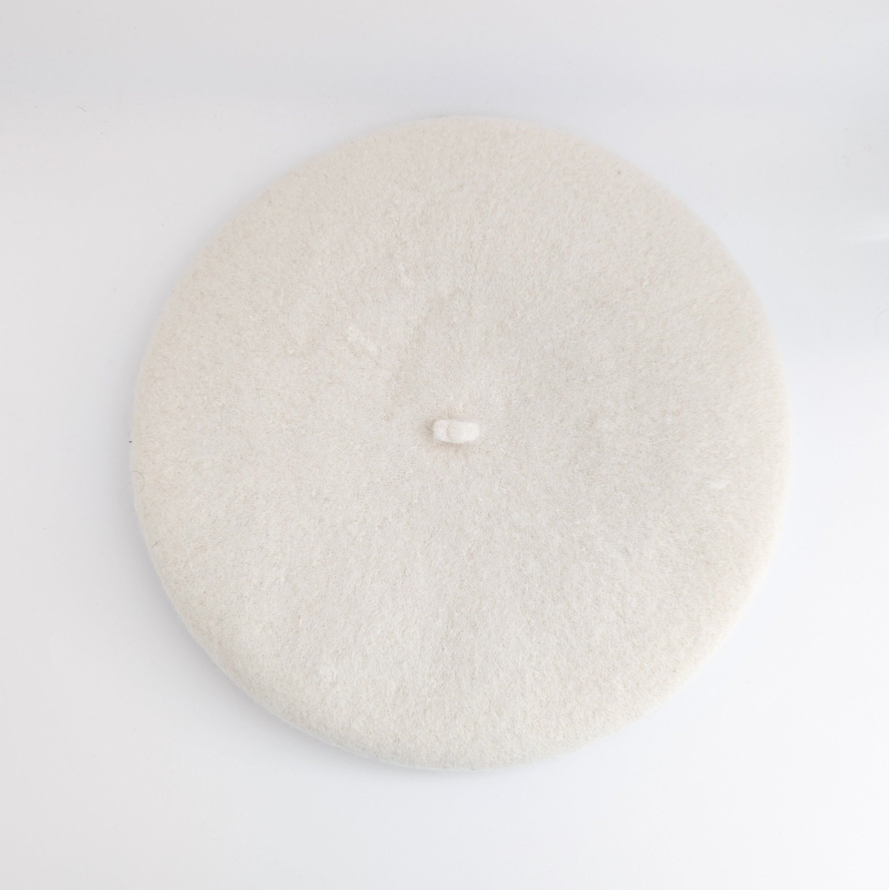 Cream crystal wool felt french beret hat