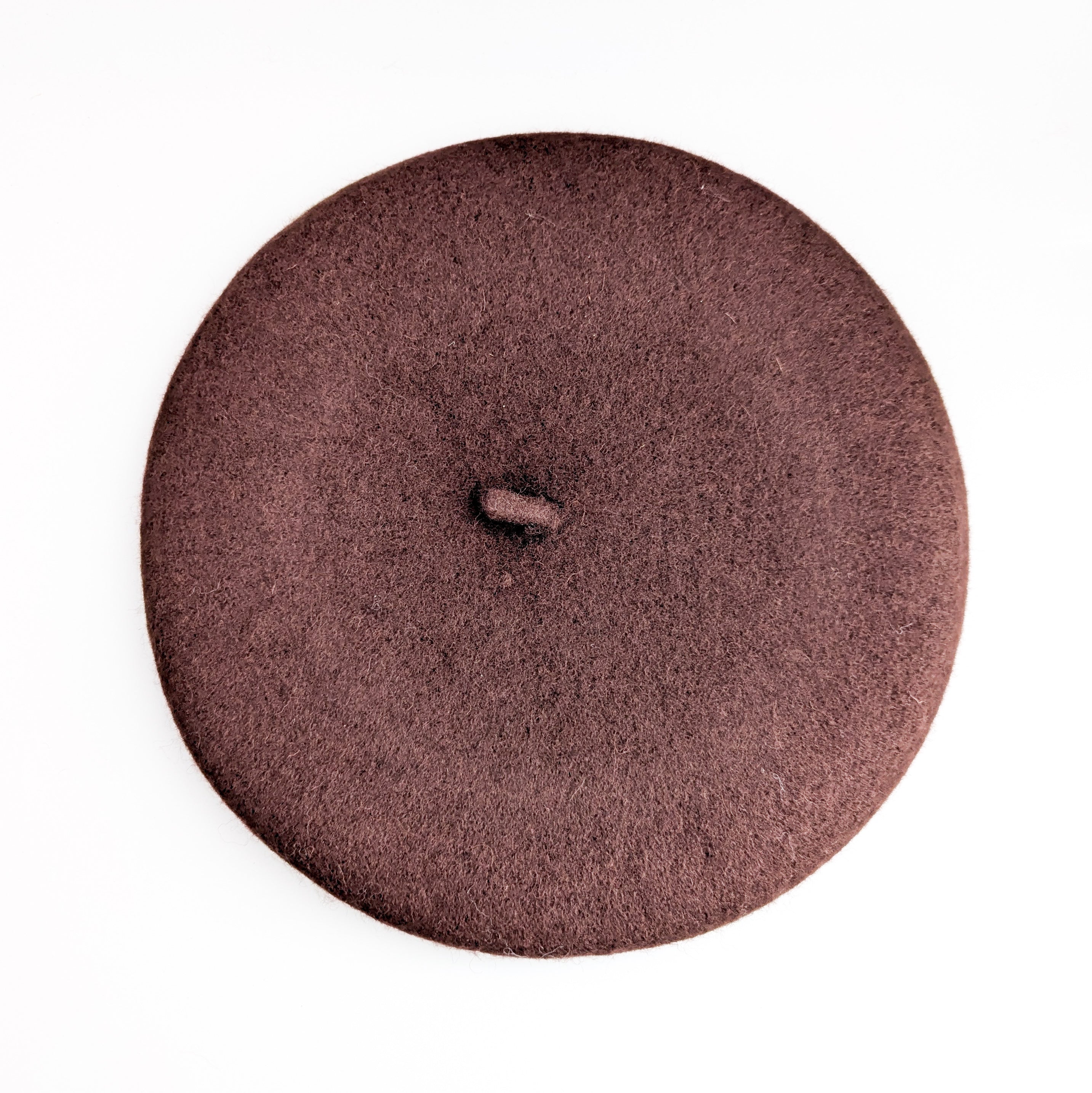 Chocolate brown crystal wool felt french beret hat