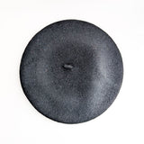 Black crystal wool felt french beret hat