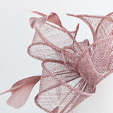 Rose gold shimmer feather fascinator hat