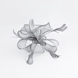 Silver shimmer feather fascinator hat