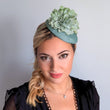 Sage green ombre flower fascinator hat
