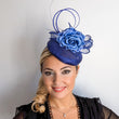 Royal cobalt blue flower fascinator hat