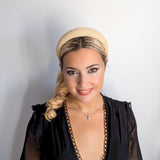 Raffia straw padded headband fascinator