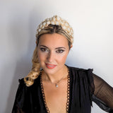 Raffia straw knot headband fascinator