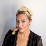 Raffia straw bow headband fascinator