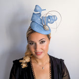 Cappello fascinator di perle verde smeraldo