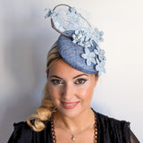 Cappello fascinator fiore verde acquamarina