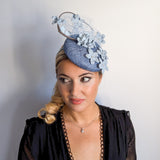 Cappello fascinator fiore verde acquamarina