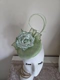 Sage Green Flower Fascinator Hat
