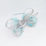 Aquamarine blue crystal feather fascinator hat - House of Hats
