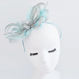 Aquamarine blue crystal feather fascinator hat - House of Hats