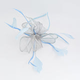 Aquamarine blue feather fascinator hat - House of Hats