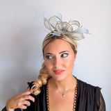 Aquamarine blue feather fascinator hat - House of Hats
