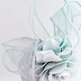 Aquamarine blue flower fascinator hat - House of Hats