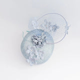 Aquamarine blue flower fascinator hat - House of Hats