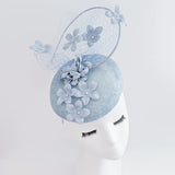Aquamarine blue flower fascinator hat - House of Hats