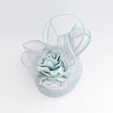 Aquamarine blue flower fascinator hat - House of Hats