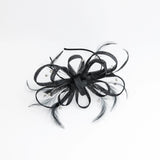 Black crystal feather fascinator hat - House of Hats