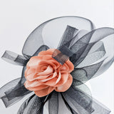 Black large flower feather crin fascinator hat - House of Hats