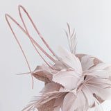 Blush pink feather fascinator hat - House of Hats