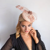 Blush pink flower fascinator hat - House of Hats