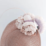 Blush pink large flower saucer disc fascinator hat - House of Hats
