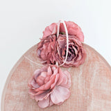 Blush pink large flower saucer disc fascinator hat - House of Hats