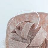 Blush pink large teardrop flower feather fascinator hat - House of Hats